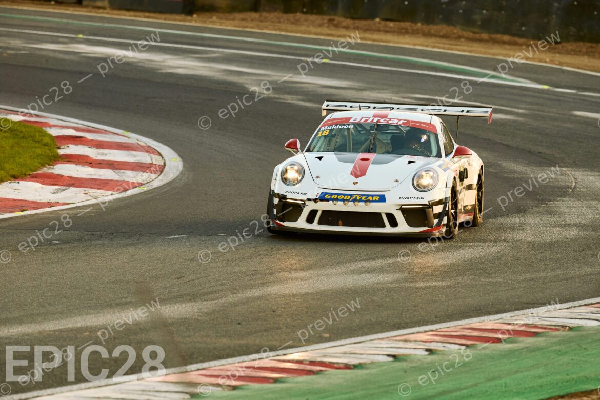 Ash Muldoon and James Kellett (PRO) race for AMSPEED in a Porsche 991.2 Cup (CHALLENGE Class) at the Britcar Endurance Championship at Brands Hatch Indy on the 8th November 2025. (Photo by Craig Allan-McWilliams)