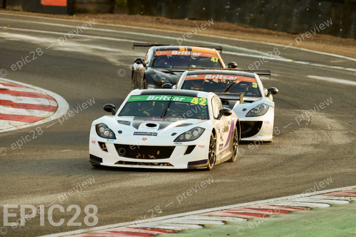 Archie Buttle and Freddie Ingram race for Vortice Motorsport in a Ginetta G56A (TROPHY Class) at the Britcar Endurance Championship at Brands Hatch Indy on the 8th November 2025. (Photo by Craig Allan-McWilliams)