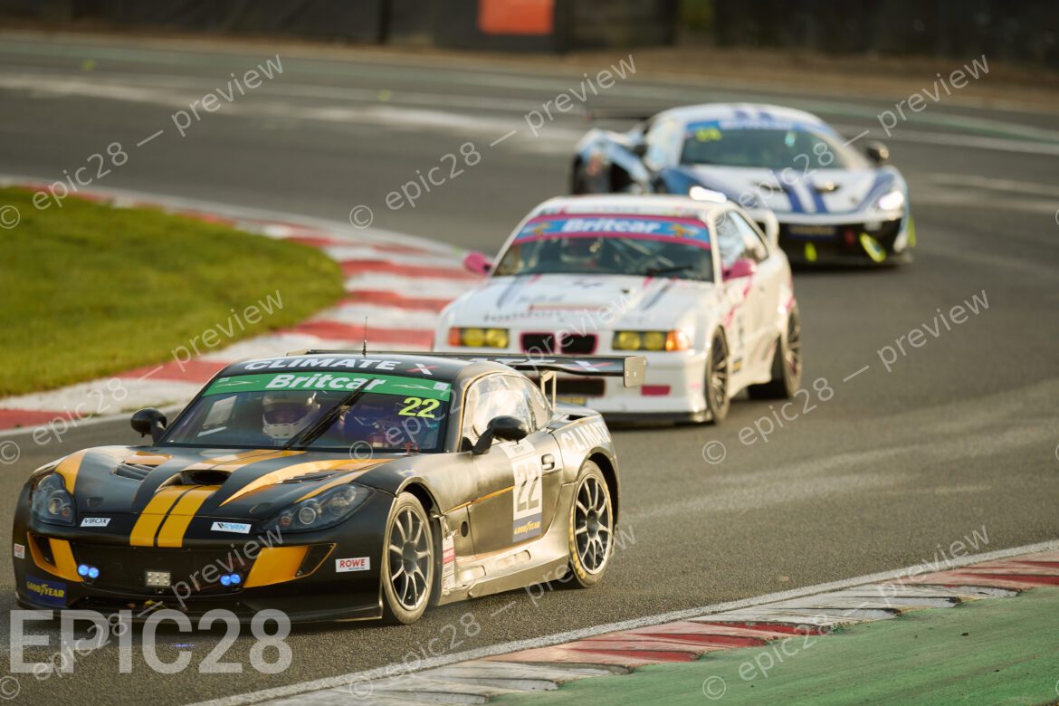 Ian Wilson and Elliot Wilson race for RaceCar Consultants in a Ginetta G56A (TROPHY Class) at the Britcar Endurance Championship at Brands Hatch Indy on the 8th November 2025. (Photo by Craig Allan-McWilliams)