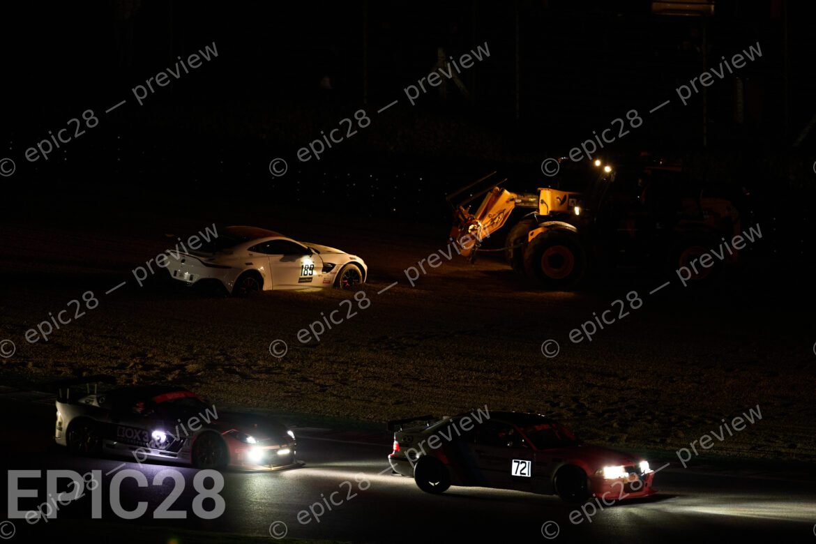 Off after turn 1 - Martin Addison races for Addison Racing in an Aston Martin Vantage GT4 (GT Class) at the Britcar Endurance Championship at Brands Hatch Indy on the 8th November 2025. (Photo by Craig Allan-McWilliams)