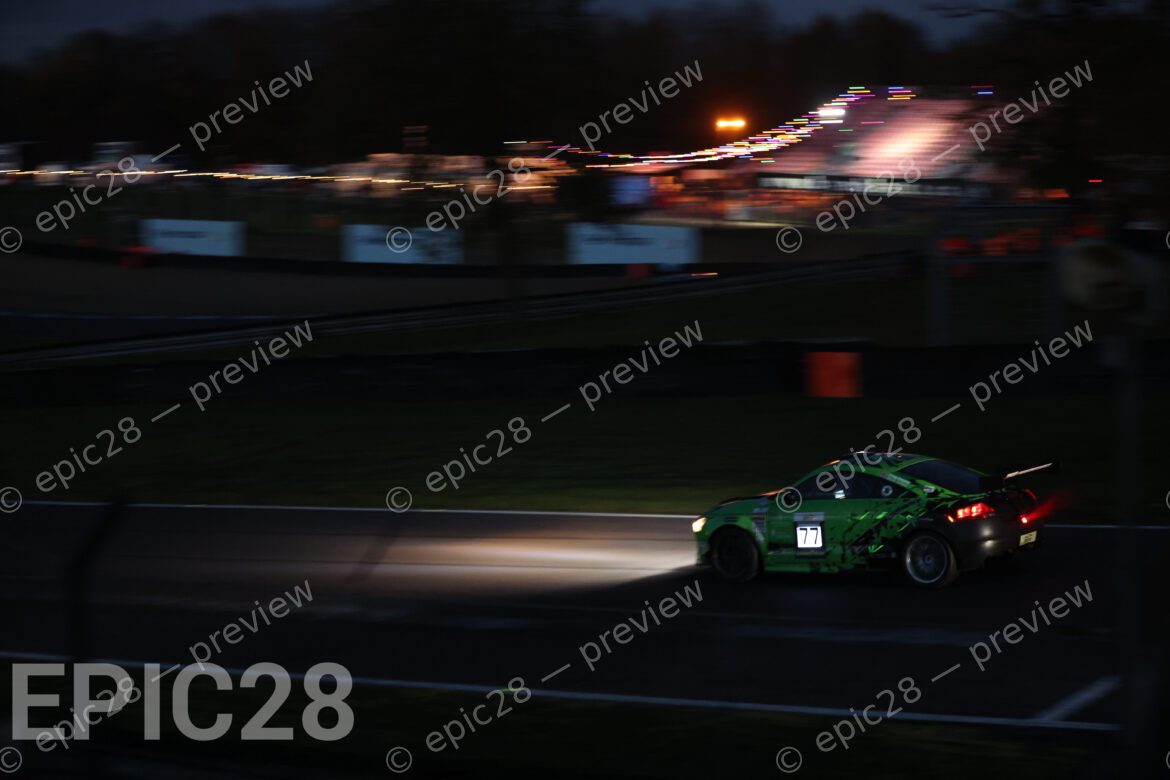 Mark Jones and Craig Fleming race for TSR Performance in an Audi TT (CUP Class) at the Britcar Endurance Championship at Brands Hatch Indy on the 8th November 2025. (Photograph by Tracey Allan-McWilliams)