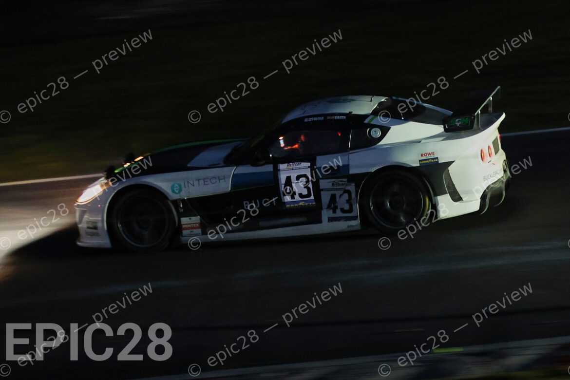 Stephen Fresle and Jack Mitchell (PRO) race for SGM Motorsport in a Ginetta G56A (TROPHY (INV) Class) at the Britcar Endurance Championship at Brands Hatch Indy on the 8th November 2025. (Photograph by Tracey Allan-McWilliams)