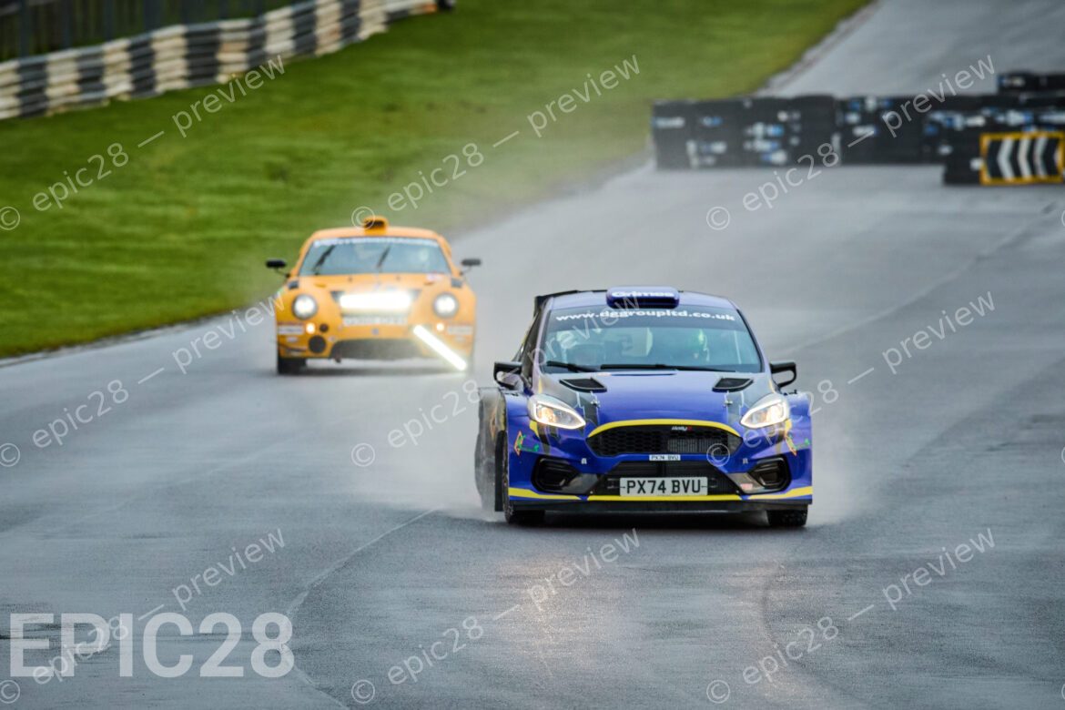 Castle Combe Race Circuit, England, 29th Nov 2025, Dean Grimes and Martin Corbett race for DG Construction Group, DG Charging, Datts Ltd, The Teddy Bear Run in a Ford Fiesta Rally2 at the DAE Castle Combe Stage Rally. Credit: Craig Allan-McWilliams/Alamy Live News