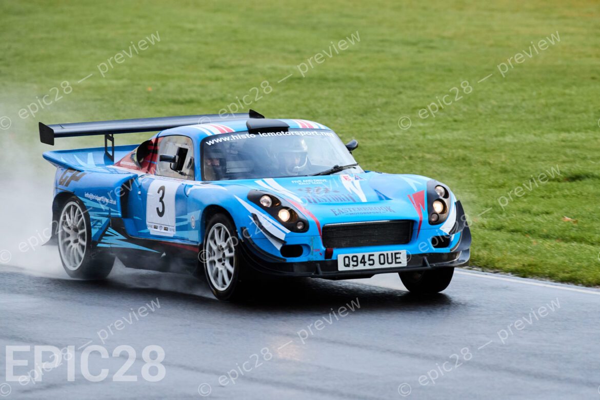 Castle Combe Race Circuit, England, 29th Nov 2025, Tom Todd and Dan Morefield race in a Darrian GTR+ at the DAE Castle Combe Stage Rally. Credit: Craig Allan-McWilliams/Alamy Live News