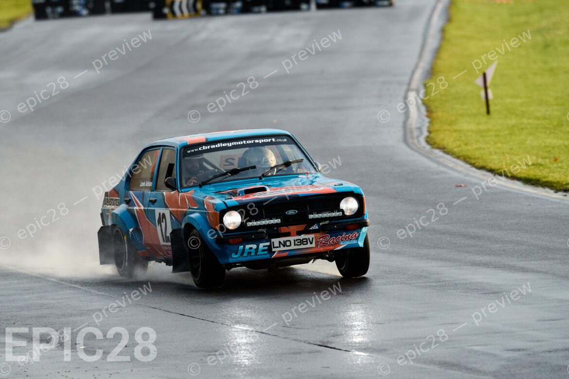 Castle Combe Race Circuit, England, 29th Nov 2025, Lewis Arkison and Pete Bold race for Ark Plant Services in a Ford Escort at the DAE Castle Combe Stage Rally. Credit: Craig Allan-McWilliams/Alamy Live News