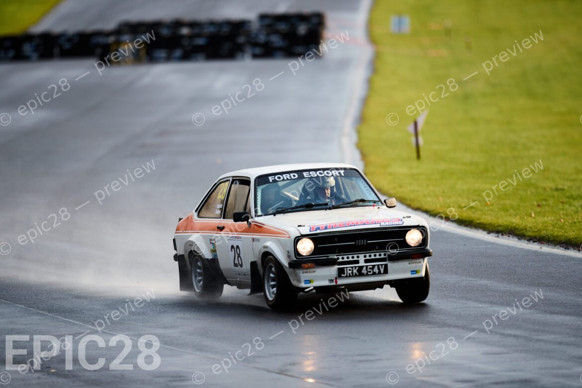 Castle Combe Race Circuit, England, 29th Nov 2025, Ashley Mullane and Stuart Howard race in a Ford Escort at the DAE Castle Combe Stage Rally. Credit: Craig Allan-McWilliams/Alamy Live News