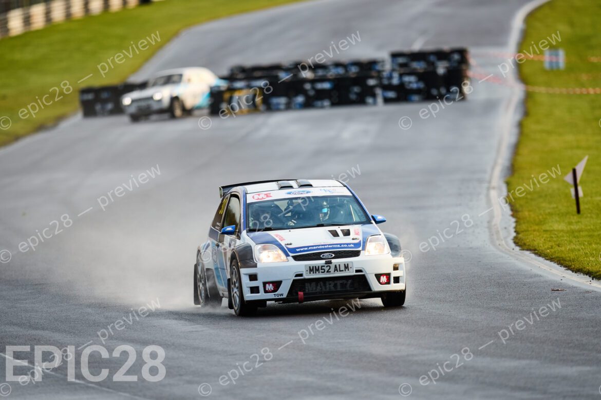 Castle Combe Race Circuit, England, 29th Nov 2025, Scott Masters and Stephen Spear race in a Ford Fiesta at the DAE Castle Combe Stage Rally. Credit: Craig Allan-McWilliams/Alamy Live News