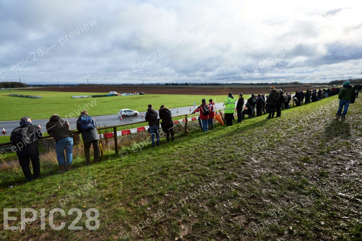 Castle Combe Race Circuit, England, 29th Nov 2025, Crowds brave the rain and mud to watch the DAE Castle Combe Stage Rally. Credit: Craig Allan-McWilliams/Alamy Live News