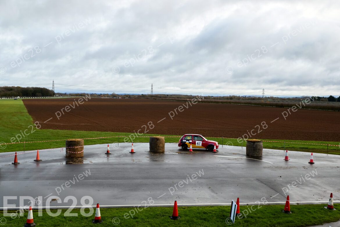 Castle Combe Race Circuit, England, 29th Nov 2025, Yvonne Walton and Leighton Escott race in a Nissan Micra at the DAE Castle Combe Stage Rally. Credit: Craig Allan-McWilliams/Alamy Live News