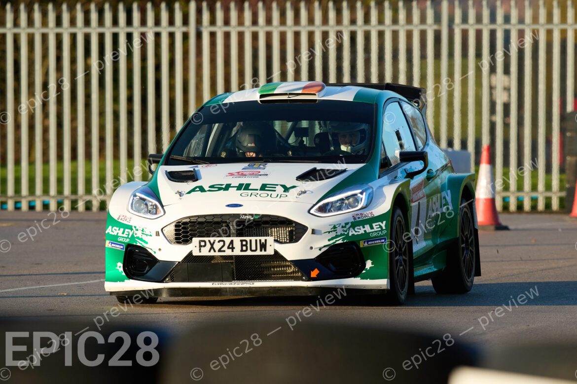 Donington Park, England, 30th Nov 2025, No4, Sean Quigley of Sutton & Cheam and Colin Quigley of Sutton & Cheam race in a Ford Fiesta Rally2 at the Tegiwa Donington Rally 2025 at Donington Park on 30th Nov 2025. Credit: Craig Allan-McWilliams/Alamy Live News