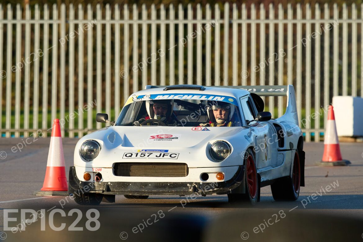 Donington Park, England, 30th Nov 2025, No5, Joshua Davey of South Hams MC and Tamsyn Davey of South Hams MC race in a Darrian T90 at the Tegiwa Donington Rally 2025 at Donington Park on 30th Nov 2025. Credit: Craig Allan-McWilliams/Alamy Live News