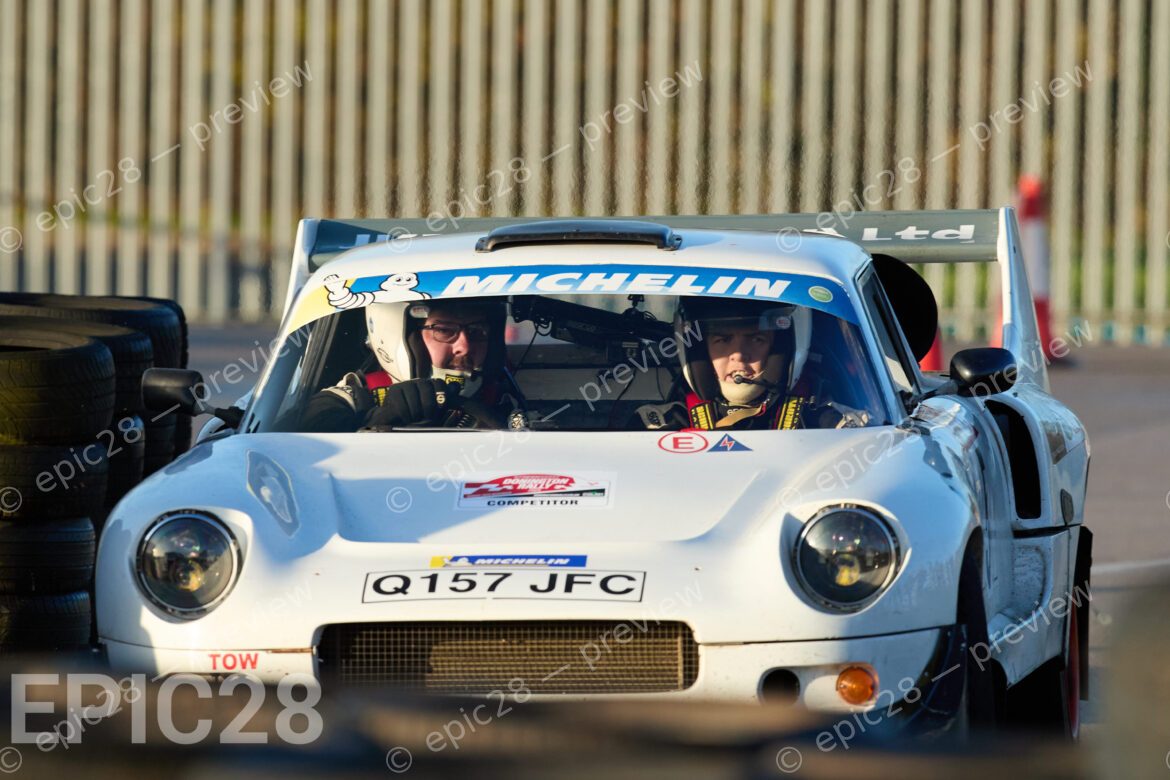 Donington Park, England, 30th Nov 2025, No5, Joshua Davey of South Hams MC and Tamsyn Davey of South Hams MC race in a Darrian T90 at the Tegiwa Donington Rally 2025 at Donington Park on 30th Nov 2025. Credit: Craig Allan-McWilliams/Alamy Live News