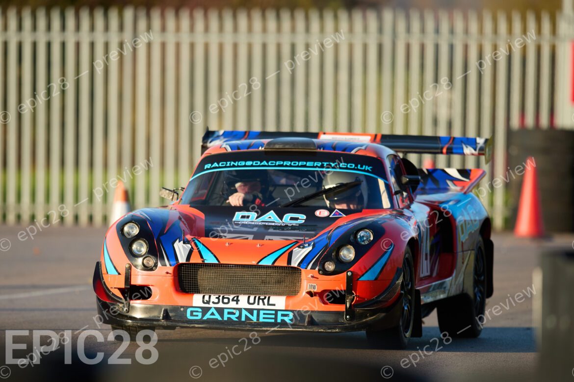 Donington Park, England, 30th Nov 2025, No14, James Garner of Loughborough CC and Jack Cuttill of Loughborough CC race in a Darrian GTR+ at the Tegiwa Donington Rally 2025 at Donington Park on 30th Nov 2025. Credit: Craig Allan-McWilliams/Alamy Live News