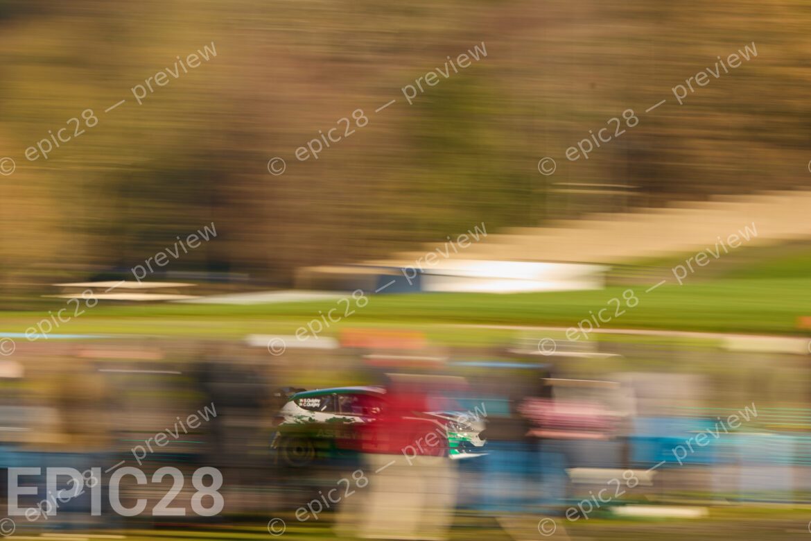 Donington Park, England, 30th Nov 2025, No4, Sean Quigley of Sutton & Cheam and Colin Quigley of Sutton & Cheam race in a Ford Fiesta Rally2 at the Tegiwa Donington Rally 2025 at Donington Park on 30th Nov 2025. Credit: Craig Allan-McWilliams/Alamy Live News