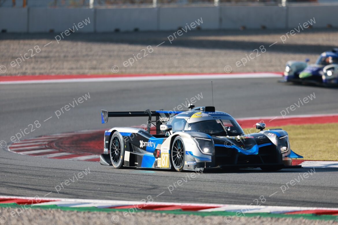 Barcelona, Spain. 8th Apr 2026. #87 Ligier JS P325 - Toyota of Alexander JACOBY (BRA) and Kevin RABIN (SUI) (CLX MOTORSPORT) LMP3 car maintains a tight line through the corner during the morning session. Another competitor follows closely in the background, vying for position.. Credit: Craig Allan-McWilliams/Alamy Live News