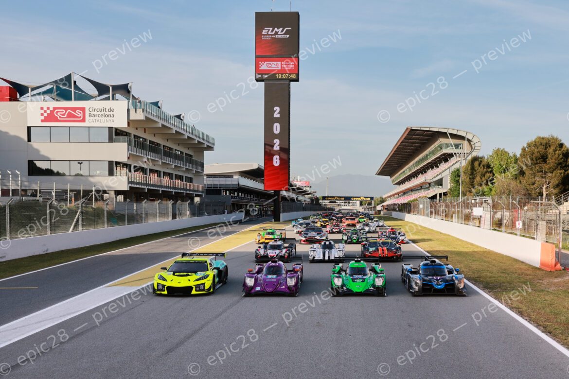 Barcelona, Spain. 9th Apr 2026. 2026 European Le Mans Series (ELMS) grid of 47 Cars who will open the season his weekend’s first round of the 2026 European Le Mans Series, the 4 Hours of Barcelona on Sunday 12 April. A proving ground for teams and drivers with Le Mans in their sights. Credit: Tracey Allan-McWilliams/Alamy Live News