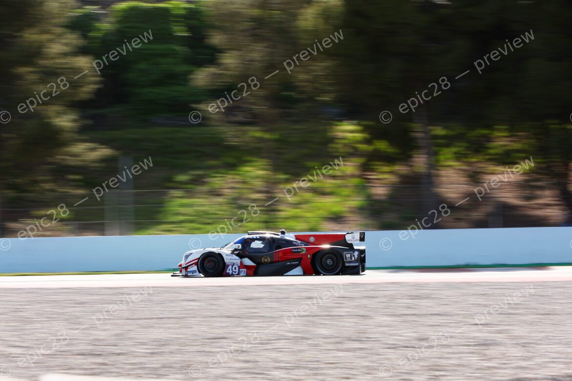 Barcelona, Spain. 10th Apr 2026. #49 Ligier JS P325 - Toyota of Michael HOVE (DEN) and Andrew RACKSTRAW (RSA) (HIGH CLASS RACING) LMP3 prototype pushes through a high-speed section during Free Practice 2, maintaining stability and momentum.. Credit: Tracey Allan-McWilliams/Alamy Live News
