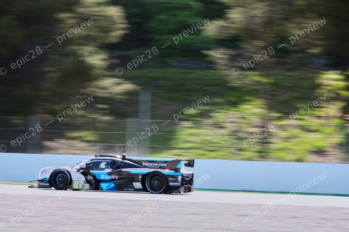 Barcelona, Spain. 10th Apr 2026. #87 Ligier JS P325 - Toyota of Alexander JACOBY (BRA) and Kevin RABIN (SUI) (CLX MOTORSPORT) prototype pushes through a high-speed section during Free Practice 2, maintaining momentum through the bend.. Credit: Tracey Allan-McWilliams/Alamy Live News