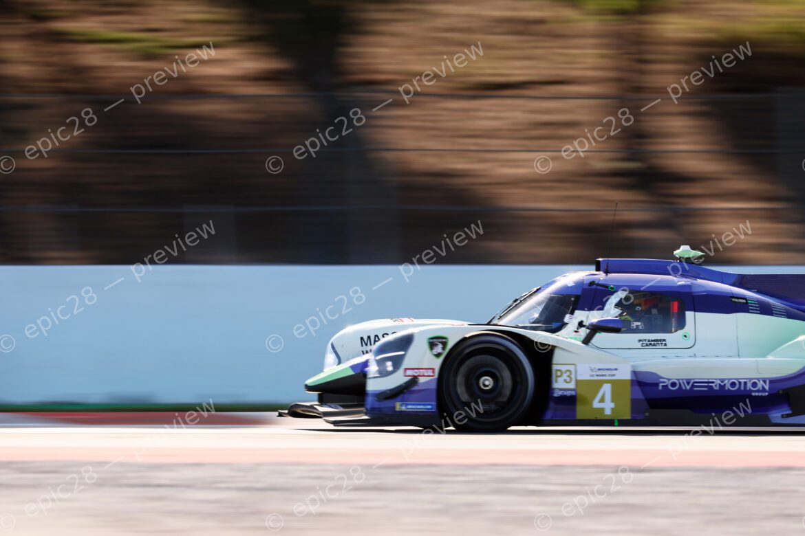 Barcelona, Spain. 10th Apr 2026. #4 Duqueine D09 - Toyota of Jules CARANTA (FRA) and Mikaeel PITAMBER (RSA) (NIELSEN RACING) prototype pushes through a high-speed section during Free Practice 2, maintaining tight precision through the corner.. Credit: Tracey Allan-McWilliams/Alamy Live News