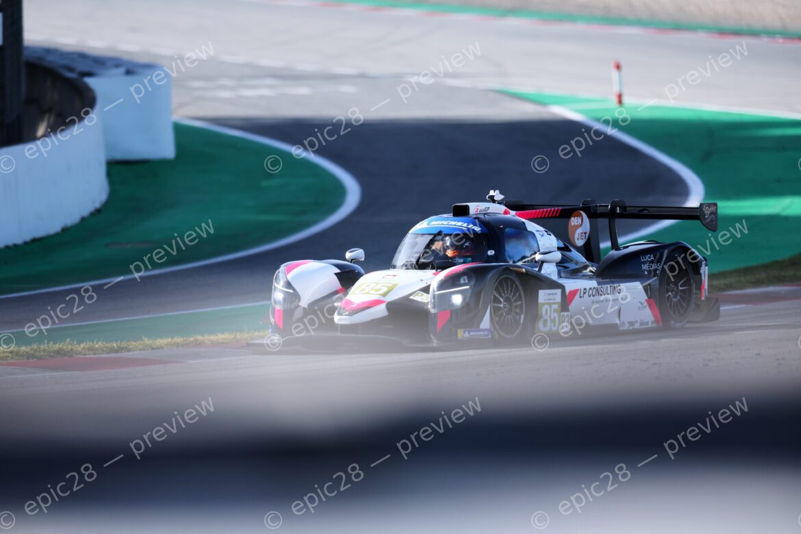 Barcelona, Spain. 10th Apr 2026. #85 Duqueine D09 - Toyota of Danial FROST (SGP) and Enzo PEUGEOT (FRA) (R-ACE GP) navigates a tight corner during Free Practice 2, fighting for grip as it clips the edge of the track.. Credit: Tracey Allan-McWilliams/Alamy Live News