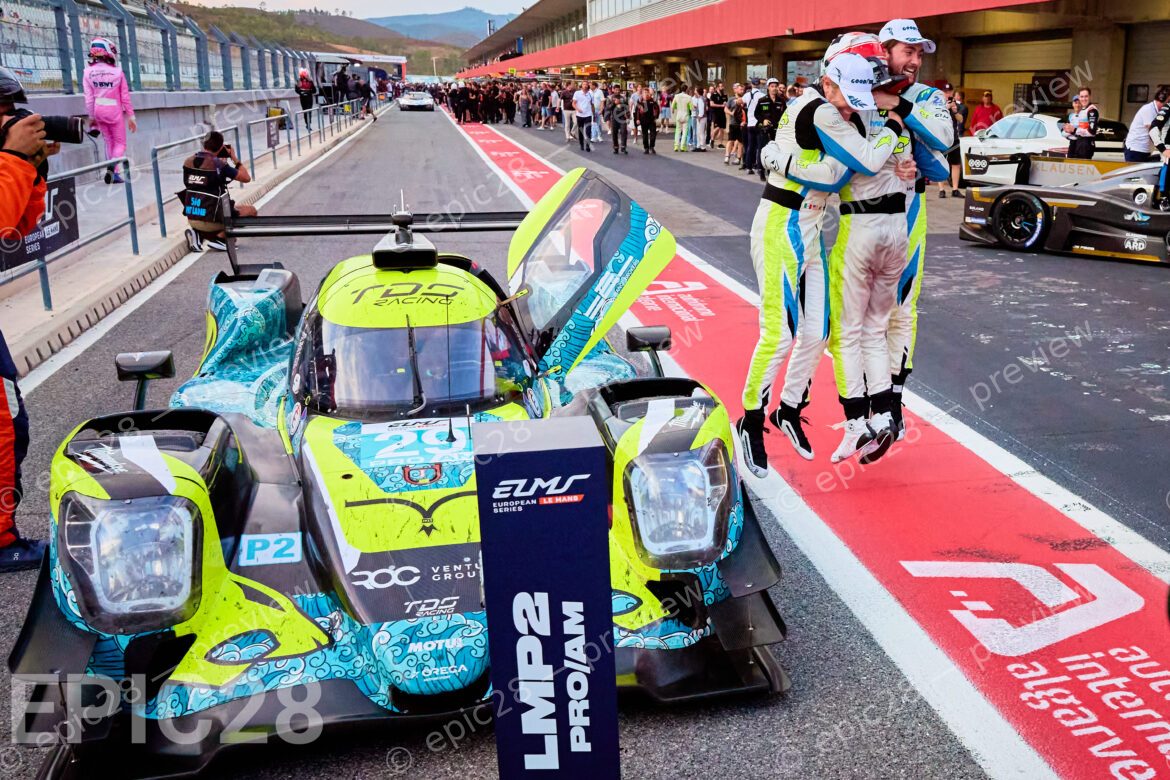 Rodrigo SALES (BRA), Mathias BECHE (SUI) and Clément NOVALAK (FRA)  for TDS RACING (FRA) in an Oreca 07 - Gibson celebrate their win the lMP2 PRO/AM race.