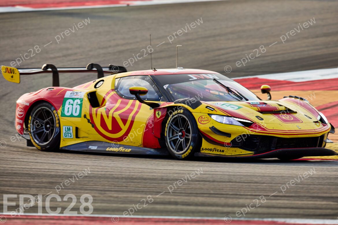 Scott NOBLE (GBR), Jason HART (GBR) and Gianmaria BRUNI (ITA) drives for JMW MOTORSPORT (GBR) in a Ferrari 296 LMGT3 during the European Le Mans Series, 4 HOURS OF PORTIMÃO, Portugal, 18th October 2025. (Photo by Craig Allan-McWilliams)