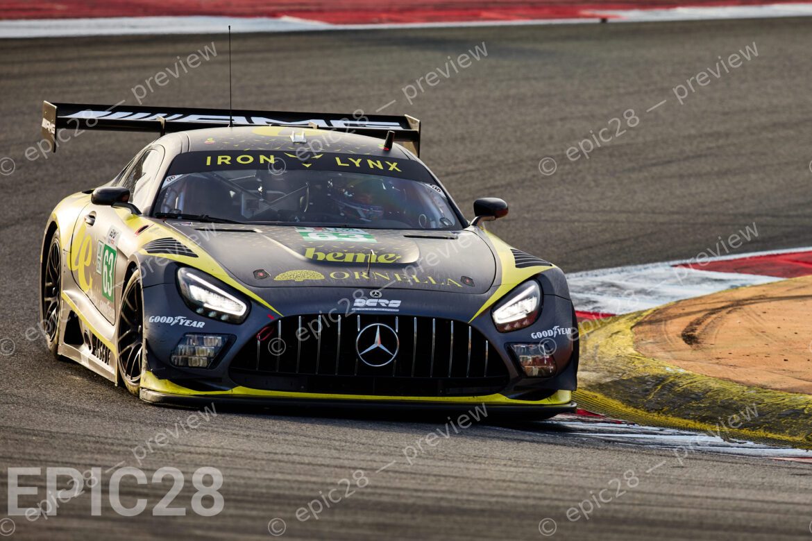 Martin BERRY (AUS), Lorcan HANAFIN (GBR) and Fabian SCHILLER (GER) drives for IRON LYNX (ITA) in a Mercedes-AMG LMGT3 during the European Le Mans Series, 4 HOURS OF PORTIMÃO, Portugal, 18th October 2025.
