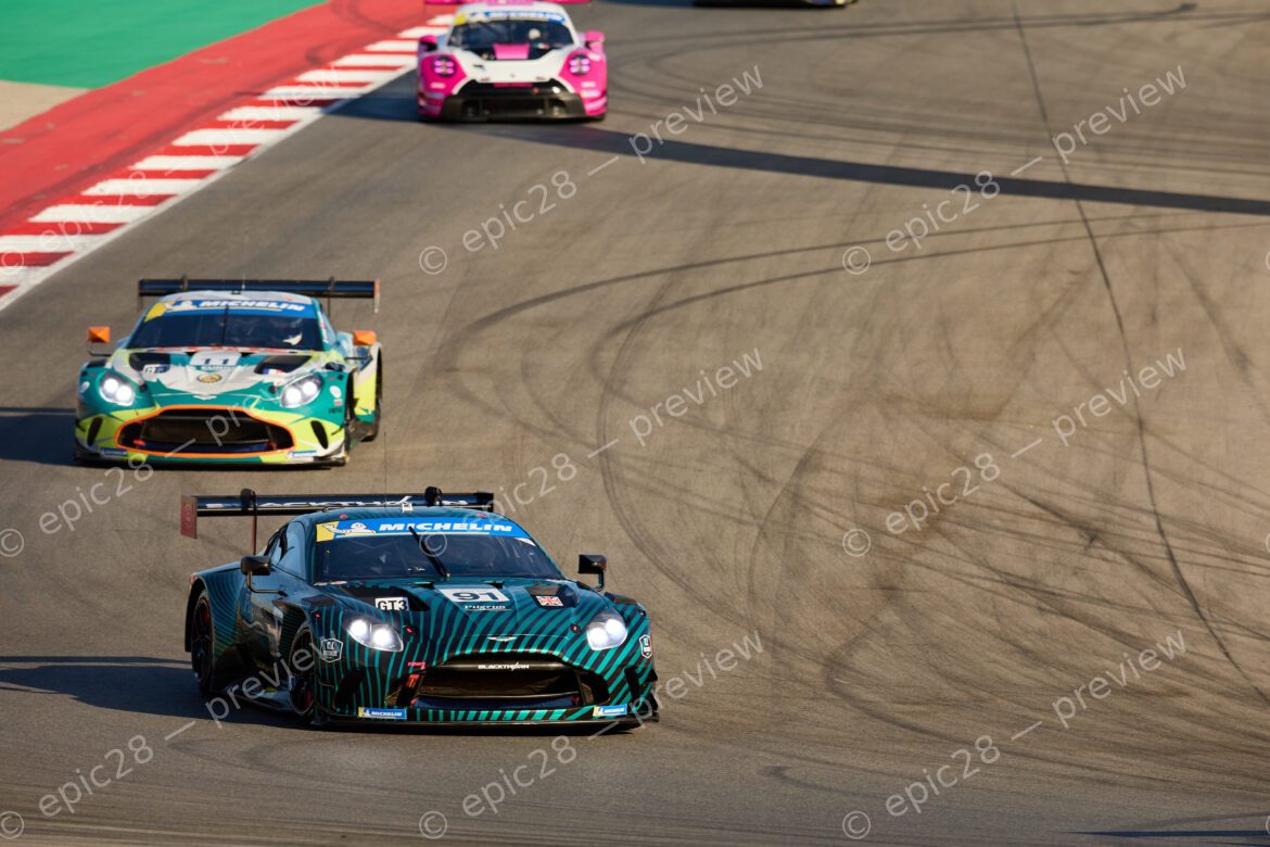 Alexander MARTIN (GBR) and Charles BATEMAN (GBR) drives for BLACKTHORN (GBR) in a Aston Martin Vantage GT3 EVO at the 2025 Michelin Le Mans Cup in PORTIMÃO, Portugal 18th October 2025. (Photo by Craig Allan-McWilliams)