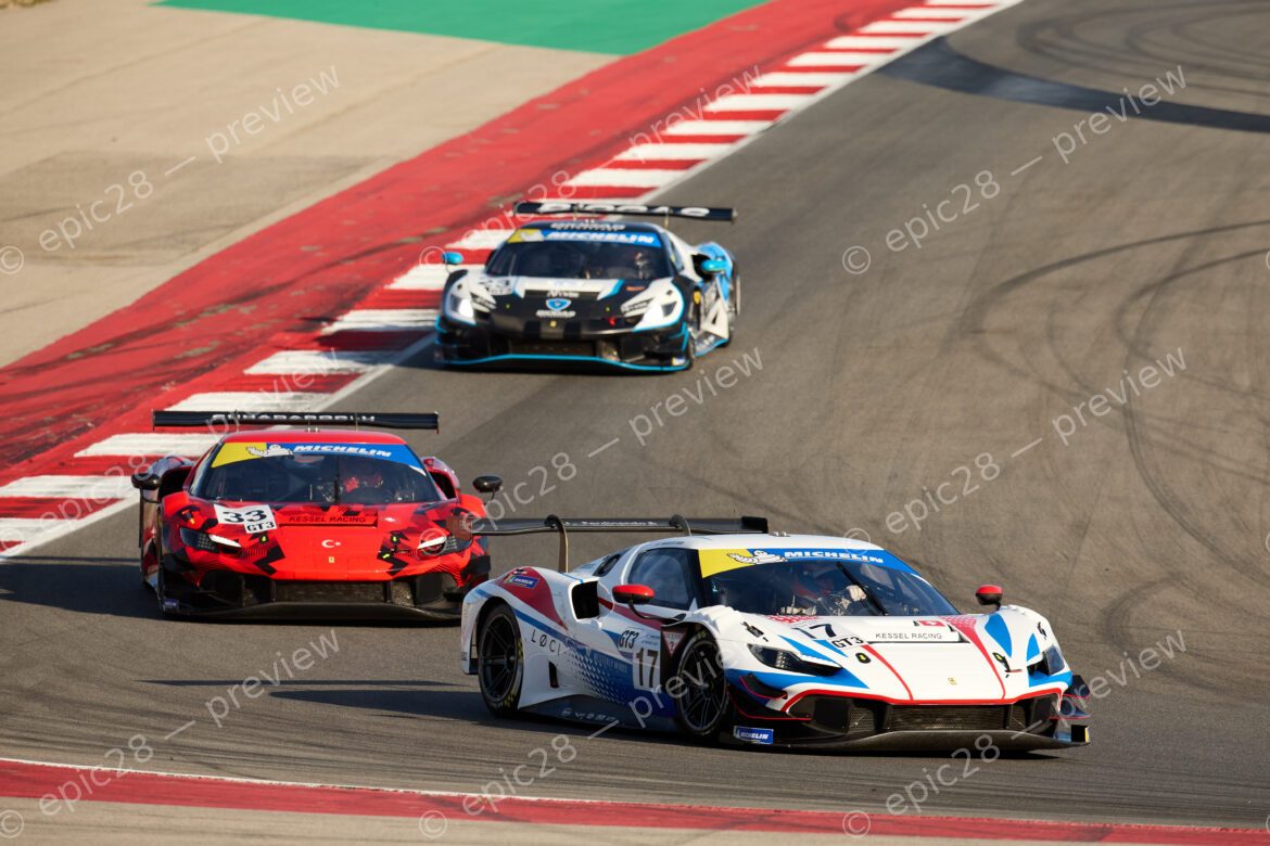 Lorenzo Ferdinando INNOCENTI (MON) and Andrea BELICCHI (ITA) drives for KESSEL RACING (SUI) in a Ferrari 296 GT3 at the 2025 Michelin Le Mans Cup in PORTIMÃO, Portugal 18th October 2025. (Photo by Craig Allan-McWilliams)